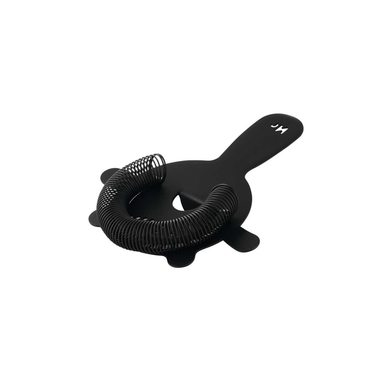 Barsieb mit Feder / 4 Zinken ø 80 mm schwarz matt